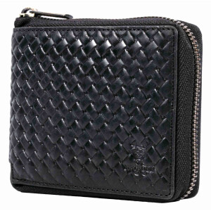 MATADOR BADALONA Damen Herren Leder Geldbörse RFID Karo Schwarz