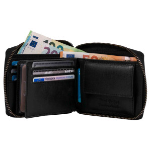 MATADOR BADALONA Damen Herren Leder Geldbörse RFID Karo Schwarz