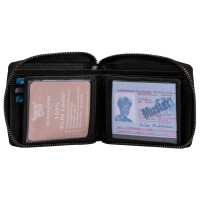 MATADOR BADALONA Damen Herren Leder Geldbörse RFID Karo Schwarz