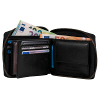 MATADOR BADALONA Damen Herren Leder Geldbörse RFID Karo Schwarz