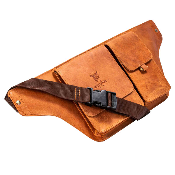 MATADOR Leder Bauchtasche Gürteltasche Hüfttasche Vintage Braun