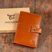 MATADOR Reisepass Leder Etui Hülle Organizer Handyfach Braun