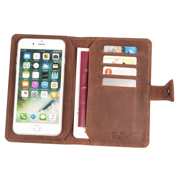 MATADOR AirTag Wallet – Handgemachte Leder Geldbörse Mit RFID-Schutz, Handyfach Bis 6,2 Zoll, In Geschenkbox