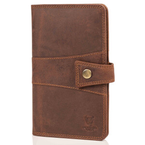 MATADOR Reisepass Leder Etui Hülle Organizer Handyfach Dunkel-Braun