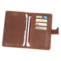 MATADOR Reisepass Leder Etui Hülle Organizer Handyfach Dunkel-Braun