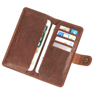 MATADOR Echt Leder Universal Handytasche bis 6.7 Zoll Dunkel-Braun