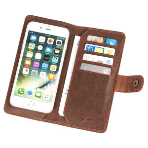 MATADOR Echt Leder Universal Handytasche bis 6.7 Zoll Dunkel-Braun
