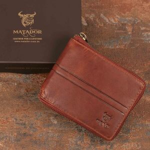 MATADOR Damen Herren Leder Geldbörse RFID Klassisch Retro