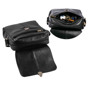 MATADOR JAKARTA Leder Schultertasche Tablettasche Unitasche Schwarz
