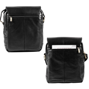 MATADOR Leder Schultertasche Tablettasche Unitasche Nappa Schwarz
