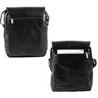 MATADOR JAKARTA Leder Schultertasche Tablettasche Unitasche Schwarz