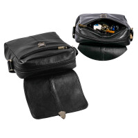 MATADOR Leder Schultertasche Tablettasche Unitasche Nappa Schwarz