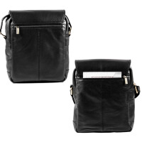 MATADOR Leder Schultertasche Tablettasche Unitasche Nappa Schwarz
