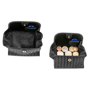 MATADOR WIEN Geldbörse Klein Mini Leder RFID TüV Brieftasche Karo Schwarz