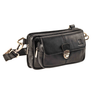 MATADOR Leder Handy Bauchtasche KAIRO 3 in 1 Schwarz