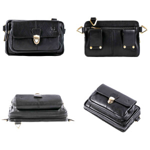 MATADOR Leder Handy Bauchtasche KAIRO 3 in 1 Schwarz