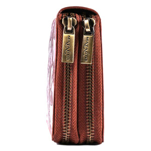 MATADOR MADRID Damen XXL Langbörse Geldbeutel RFID TüV Blumen Braun