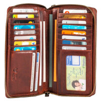 MATADOR MADRID Damen XXL Langbörse Geldbeutel RFID TüV Blumen Braun