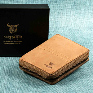 MATADOR Geldbörse Geldbeutel Herren RFID Echt Leder Hell-Braun