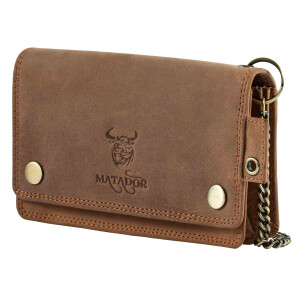 MATADOR Biker Geldbörse DALLAS mit Kette Leder RFID Quer 5 Farben