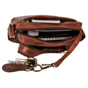MATADOR Kleine Leder Umhängetasche Vintage Braun