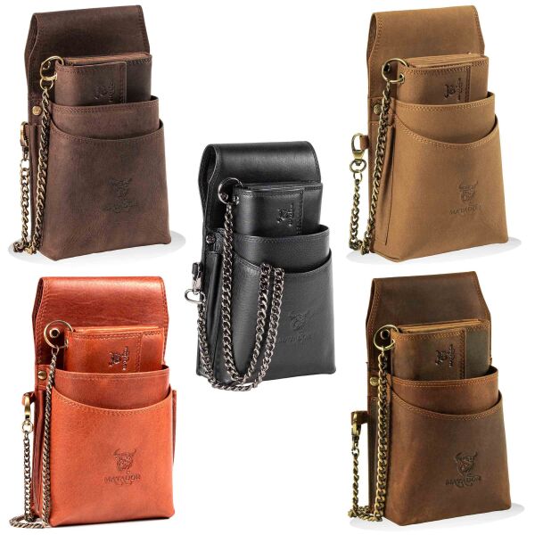 MATADOR VICIO Profi-Kellner-Set Leder Kellner Geldbörse mit Kette