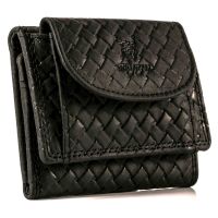 MATADOR GENF Kleine Leder Mini Geldbörse TüV RFID Karo Schwarz