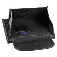 MATADOR Kleine Leder Mini Geldbörse TüV RFID Karo Schwarz