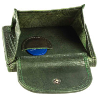 MATADOR GENF Kleine Leder Mini Geldbörse Damen RFID Blumen Grün