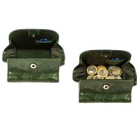 MATADOR WIEN Geldbörse Klein Mini Leder RFID TüV Brieftasche Blumen Grün