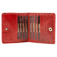 MATADOR WIEN Geldbörse Klein Mini Leder RFID TüV Portemonnaie Karo Rot
