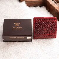 MATADOR WIEN Geldbörse Klein Mini Leder RFID TüV Portemonnaie Karo Rot