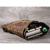 MATADOR Leder Turnbeutel Turntasche Sportbeutel Hunter Braun