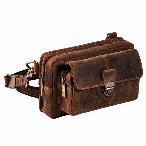 MATADOR Leder Handy Bauchtasche KAIRO 3 in 1 Hunter Braun