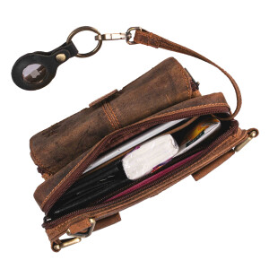 MATADOR Leder Handy Bauchtasche KAIRO 3 in 1 Hunter Braun