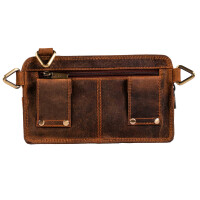 MATADOR Leder Handy Bauchtasche KAIRO 3 in 1 Hunter Braun