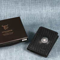 MATADOR Leder Geldbörse Herren AirTag Fach TüV RFID Carbon Schwarz