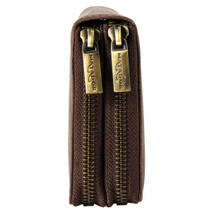 MATADOR MADRID Geldbörse Damen XXL Groß Leder TüV RFID Dunkel-Braun