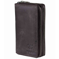 MATADOR MADRID Geldbörse Damen XXL Groß Leder TüV RFID Dunkel-Braun