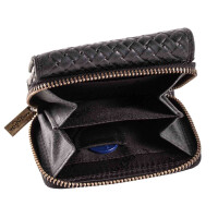MATADOR CHIQUITO Leder Geldbörse klein Damen RFID Flecht Prägung Schwarz
