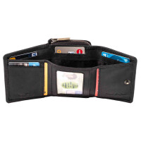 MATADOR CHIQUITO Leder Geldbörse klein Damen RFID Flecht Prägung Schwarz