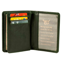 MATADOR PORTO Leder Kartenetui RFID TüV Ausweishülle Herren Grün