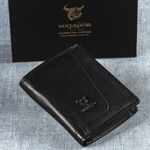 MATADOR Leder Herren Geldbörse Portemonnaie Brieftasche Schwarz