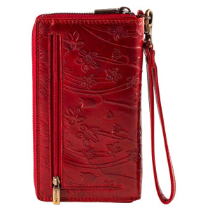 MATADOR CADIZ XL Leder Damen Geldbörse Portemonnaie Blumen Rot