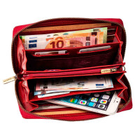 MATADOR CADIZ XL Leder Damen Geldbörse Portemonnaie Blumen Rot