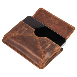 MATADOR BRISBANE Universal Handy Leder Gürteltasche 6.1 Zoll Braun