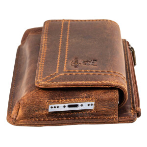 MATADOR Handy Gürteltasche mit Magnetverschluss Leder 6.1 Zoll Braun