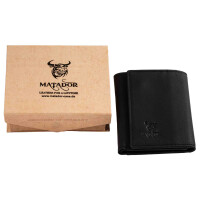 MATADOR Leder Slim Wallet NEW YORK Trifold Schwarz RFID