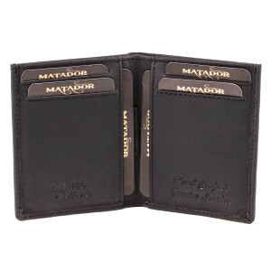 MATADOR Leder Slim Wallet CHICAGO Bifold Schwarz RFID