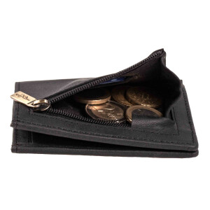 MATADOR Leder Slim Wallet CHICAGO Bifold Schwarz RFID